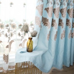 Rideaux Occultants Nordiques Brodés De Fleurs Pour Salon Et Chambre À Coucher