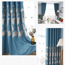 Rideaux Occultants Nordiques Brodés De Fleurs Pour Salon Et Chambre À Coucher