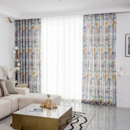Rideau De Style Nordique Sur Mesure En Coton Imprimé Floral