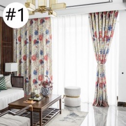Rideau De Style Nordique Sur Mesure En Coton Imprimé Floral
