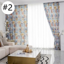 Rideau De Style Nordique Sur Mesure En Coton Imprimé Floral