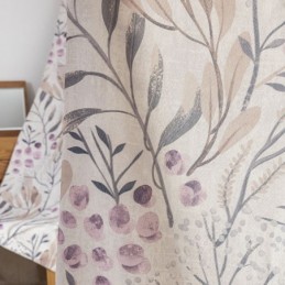 Rideau De Style Nordique Sur Mesure En Coton Imprimé Végétal