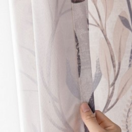 Rideau De Style Nordique Sur Mesure En Coton Imprimé Végétal