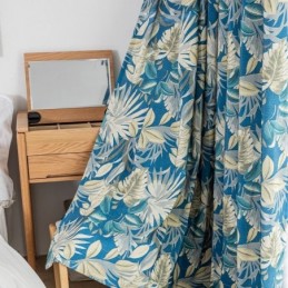 Rideau En Coton Sur Mesure, Imprimé Feuilles, Style Américain