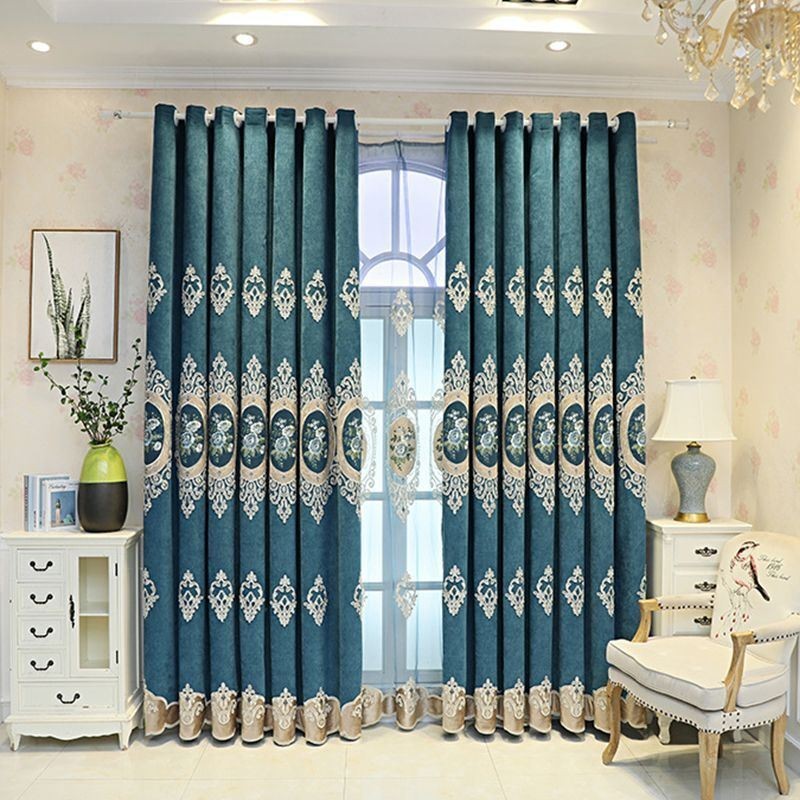 Rideaux Brodés En Chenille De Style Européen À Motifs Floraux Pour Salon Et Chambre À Coucher