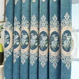 Rideaux Brodés En Chenille De Style Européen À Motifs Floraux Pour Salon Et Chambre À Coucher