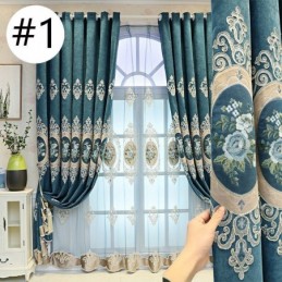 Rideaux Brodés En Chenille De Style Européen À Motifs Floraux Pour Salon Et Chambre À Coucher