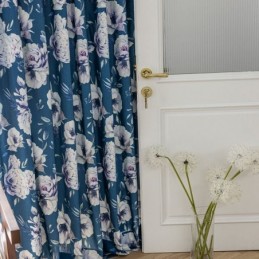 Rideau Imprimé Floral Sur Mesure En Coton De Style Nordique