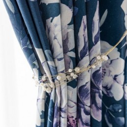 Rideau Imprimé Floral Sur Mesure En Coton De Style Nordique