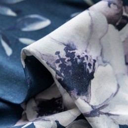 Rideau Imprimé Floral Sur Mesure En Coton De Style Nordique