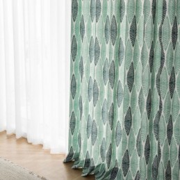 Rideau Imprimé Feuilles Sur Mesure En Coton De Style Nordique