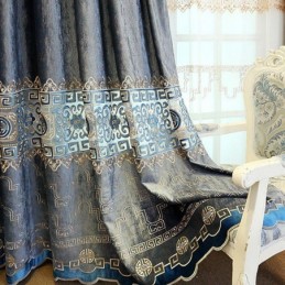Rideau Semi-Occultant Sur Mesure, Style Chinois, En Velours Sergé Brodé, Pour Salon Et Chambre À Coucher
