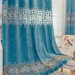 Rideau Occultant Sur Mesure, Motif Géométrique Brodé, Style Nordique, Pour Salon Et Chambre À Coucher