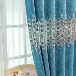 Rideau Occultant Sur Mesure, Motif Géométrique Brodé, Style Nordique, Pour Salon Et Chambre À Coucher