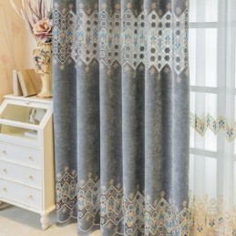 Rideau Occultant Sur Mesure, Motif Géométrique Brodé, Style Nordique, Pour Salon Et Chambre À Coucher