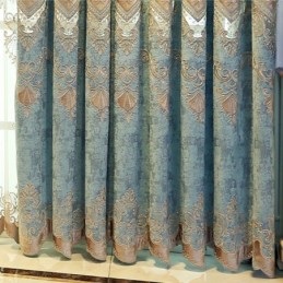 Rideau En Chenille Sur Mesure, Broderie Florale Européenne, Pour Salon Et Chambre À Coucher
