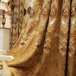 Rideau En Chenille Sur Mesure, Broderie Florale Européenne, Pour Salon Et Chambre À Coucher