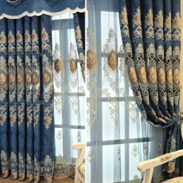 Rideau En Chenille Sur Mesure, Broderie Florale Européenne, Pour Salon Et Chambre À Coucher