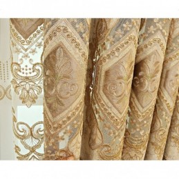 Rideau Semi-Occultant En Chenille Sur Mesure, Broderie Florale Européenne, Pour Salon Et Chambre À Coucher
