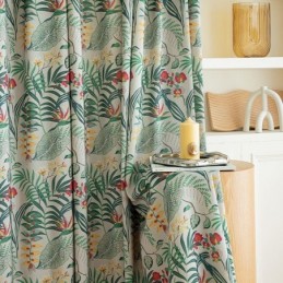 Rideau En Coton Sur Mesure, Style Américain, Imprimé Végétal