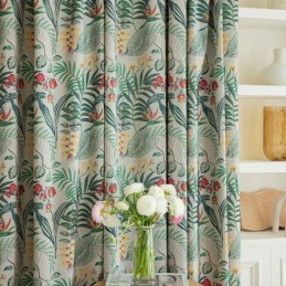 Rideau En Coton Sur Mesure, Style Américain, Imprimé Végétal