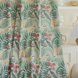 Rideau En Coton Sur Mesure, Style Américain, Imprimé Végétal