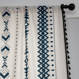 Rideau En Lin Imprimé Géométrique Sur Mesure, Style Nordique, Pour Salon Et Chambre À Coucher