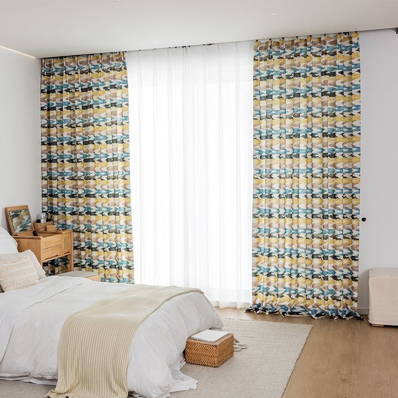 Rideau En Coton Sur Mesure, Imprimé Style Nordique