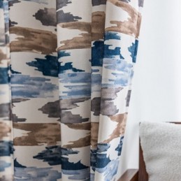 Rideau En Coton Sur Mesure, Imprimé Style Nordique