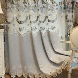 Rideaux Semi-Occultants En Chenille, Broderies De Style Chinois, Pour Salon Et Chambre À Coucher