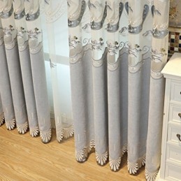 Rideaux Semi-Occultants En Chenille, Broderies De Style Chinois, Pour Salon Et Chambre À Coucher