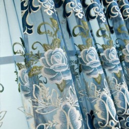 Rideaux Semi-Occultants En Chenille De Style Européen Avec Broderie Florale Pour Salon Et Chambre À Coucher