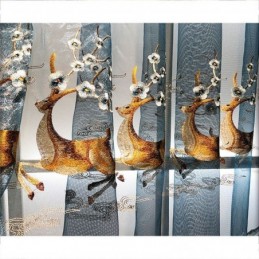 Rideaux En Chenille Nordiques Brodés De Fauves Semi-Occultants Pour Salon Et Chambre À Coucher