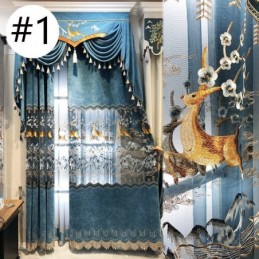 Rideaux En Chenille Nordiques Brodés De Fauves Semi-Occultants Pour Salon Et Chambre À Coucher