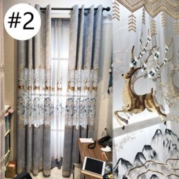 Rideaux En Chenille Nordiques Brodés De Fauves Semi-Occultants Pour Salon Et Chambre À Coucher