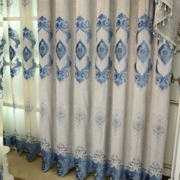 Rideau En Chenille Sur Mesure, Broderie Florale Européenne, Semi-Occultant, Pour Salon Et Chambre À Coucher