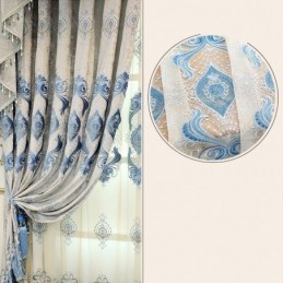 Rideau En Chenille Sur Mesure, Broderie Florale Européenne, Semi-Occultant, Pour Salon Et Chambre À Coucher