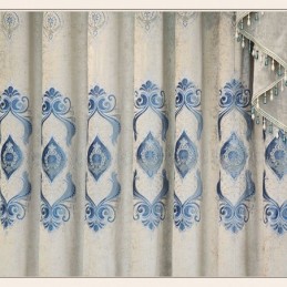 Rideau En Chenille Sur Mesure, Broderie Florale Européenne, Semi-Occultant, Pour Salon Et Chambre À Coucher