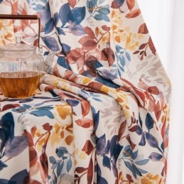 Rideau En Coton De Style Nordique Sur Mesure, Imprimé Feuilles