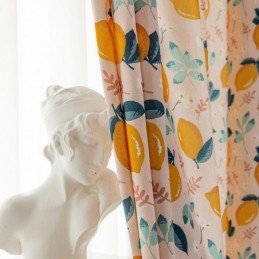 Rideau En Coton Sur Mesure, Imprimé Fruits Nordique