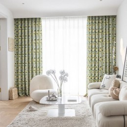 Rideau En Coton Sur Mesure, Imprimé Fruits Nordique