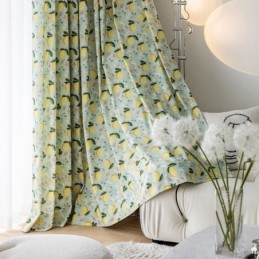 Rideau En Coton Sur Mesure, Imprimé Fruits Nordique