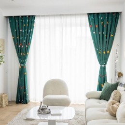 Rideau En Coton Sur Mesure, Style Nordique, Imprimé Cœur