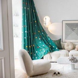 Rideau En Coton Sur Mesure, Style Nordique, Imprimé Cœur