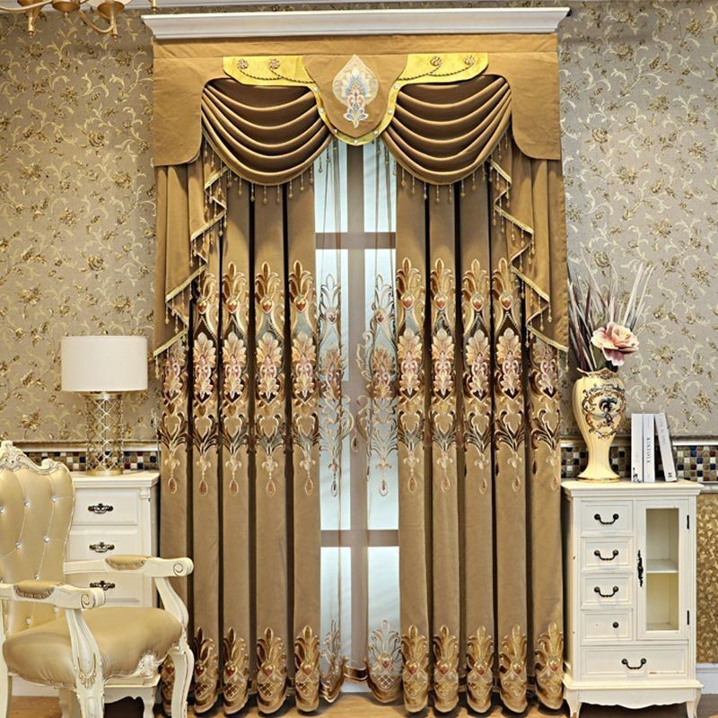 Rideau Semi-Occultant En Chenille Sur Mesure, Broderie Florale Européenne, Pour Salon, Chambre À Coucher, Fenêtre