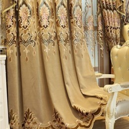 Rideau Semi-Occultant En Chenille Sur Mesure, Broderie Florale Européenne, Pour Salon, Chambre À Coucher, Fenêtre
