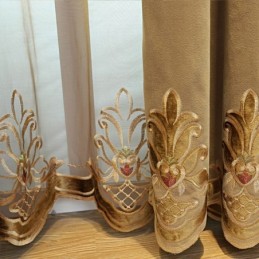 Rideau Semi-Occultant En Chenille Sur Mesure, Broderie Florale Européenne, Pour Salon, Chambre À Coucher, Fenêtre