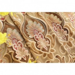 Rideau Semi-Occultant En Chenille Sur Mesure, Broderie Florale Européenne, Pour Salon, Chambre À Coucher, Fenêtre