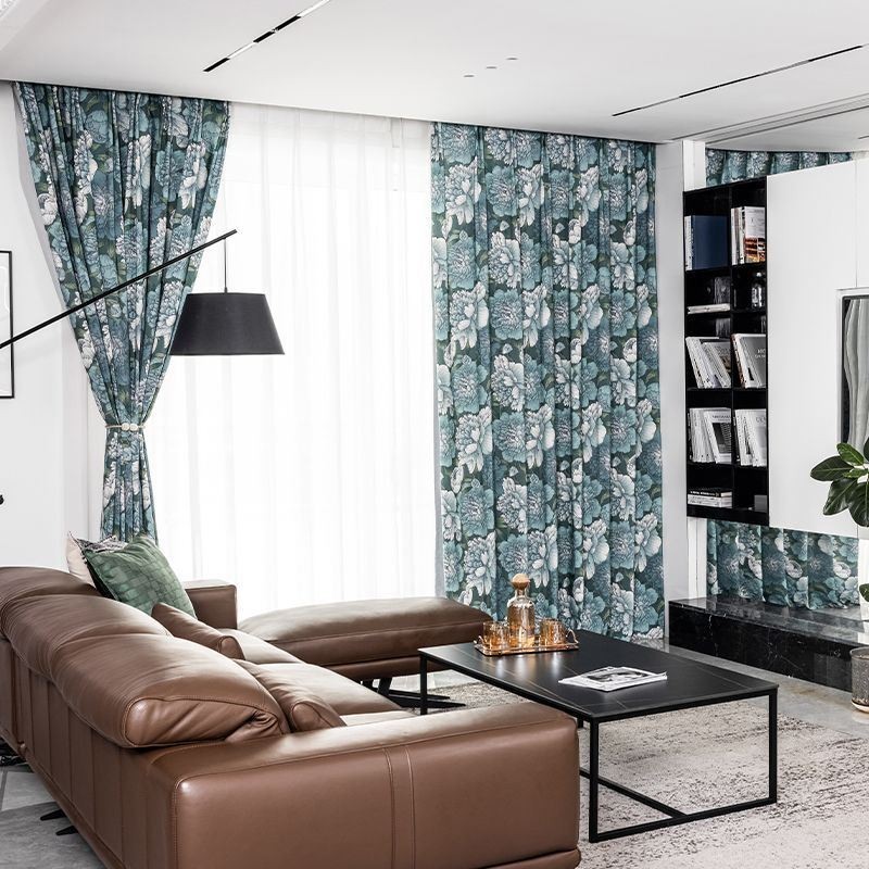 Rideau En Coton Sur Mesure, Imprimé Floral, Style Nordique