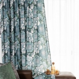 Rideau En Coton Sur Mesure, Imprimé Floral, Style Nordique